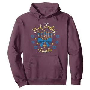 Coquette Hanukkah Menorah Bow Hoodie Not Today Santa Jewish Holiday Gift TS12 Maroon Print Your Wear