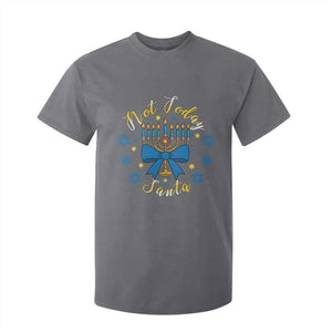 Coquette Hanukkah Menorah Bow T Shirt For Kid Not Today Santa Jewish Holiday Gift TS12 Charcoal Print Your Wear