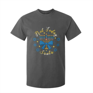 Coquette Hanukkah Menorah Bow T Shirt For Kid Not Today Santa Jewish Holiday Gift TS12 Dark Heather Print Your Wear