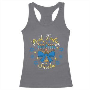 Coquette Hanukkah Menorah Bow Racerback Tank Top Not Today Santa Jewish Holiday Gift TS12 Charcoal Print Your Wear