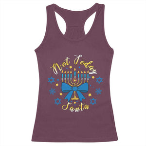 Coquette Hanukkah Menorah Bow Racerback Tank Top Not Today Santa Jewish Holiday Gift TS12 Maroon Print Your Wear