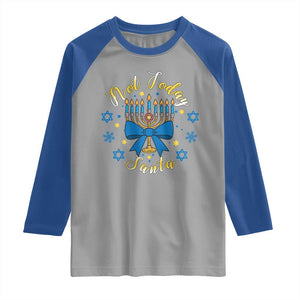 Coquette Hanukkah Menorah Bow Raglan Shirt Not Today Santa Jewish Holiday Gift TS12 Sport Gray Royal Print Your Wear