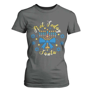 Coquette Hanukkah Menorah Bow T Shirt For Women Not Today Santa Jewish Holiday Gift TS12 Dark Heather Print Your Wear