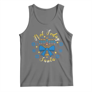 Coquette Hanukkah Menorah Bow Tank Top Not Today Santa Jewish Holiday Gift TS12 Black Heather Print Your Wear