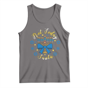 Coquette Hanukkah Menorah Bow Tank Top Not Today Santa Jewish Holiday Gift TS12 Deep Heather Print Your Wear