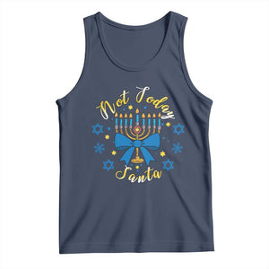 Coquette Hanukkah Menorah Bow Tank Top Not Today Santa Jewish Holiday Gift TS12 Navy Print Your Wear