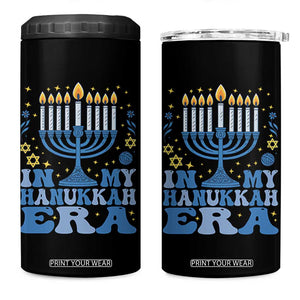 In My Hanukkah Era 4 in 1 Can Cooler Tumbler Festival Of Lights Gift TS12 One Size: 16 oz Black Print Your Wear