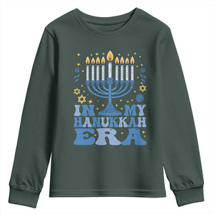 In My Hanukkah Era Youth Sweatshirt Festival Of Lights Gift TS12 Dark Forest Green Print Your Wear