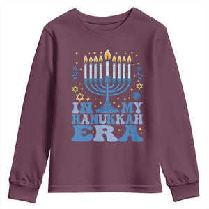 In My Hanukkah Era Youth Sweatshirt Festival Of Lights Gift TS12 Maroon Print Your Wear