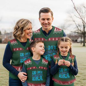 In My Hanukkah Era V-Neck Knit Sweater Vest Jewish Holiday Celebration Gift TS12 Red Green Print Your Wear