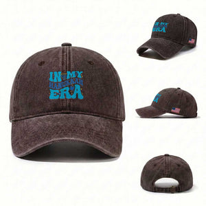 In My Hanukkah Era Washed Cotton Baseball Cap Jewish Holiday Celebration Gift TS12 Washed Cap Universal Fit Dark Brown Print Your Wear
