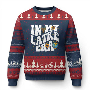 Hanukkah Jewish Holiday Gift Ugly Christmas Sweater In My Latke Era TS12 Navy Red Print Your Wear
