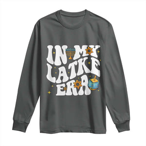Hanukkah Jewish Holiday Gift Long Sleeve Shirt In My Latke Era TS12 Dark Heather Print Your Wear
