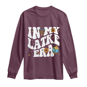 Hanukkah Jewish Holiday Gift Long Sleeve Shirt In My Latke Era TS12 Maroon Print Your Wear