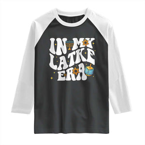 Hanukkah Jewish Holiday Gift Raglan Shirt In My Latke Era TS12 Black White Print Your Wear