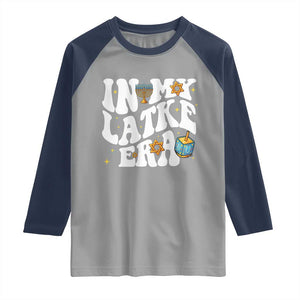 Hanukkah Jewish Holiday Gift Raglan Shirt In My Latke Era TS12 Sport Gray Navy Print Your Wear