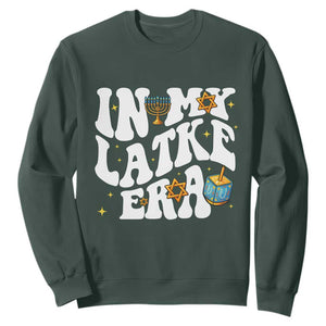 Hanukkah Jewish Holiday Gift Sweatshirt In My Latke Era TS12 Dark Forest Green Print Your Wear