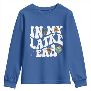 Hanukkah Jewish Holiday Gift Youth Sweatshirt In My Latke Era TS12 Royal Blue Print Your Wear