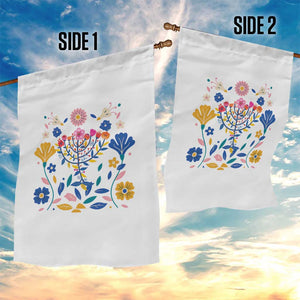 Hanukkah Floral Menorah Garden Flag Jewish Gift For Women TS12 Print Your Wear