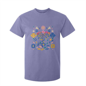 Hanukkah Floral Menorah T Shirt For Kid Jewish Gift For Women TS12 Violet Print Your Wear