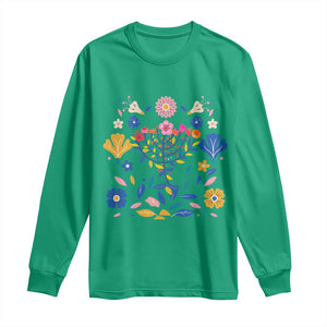 Hanukkah Floral Menorah Long Sleeve Shirt Jewish Gift For Women TS12 Irish Green Print Your Wear