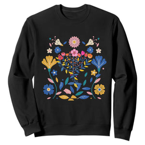Hanukkah Floral Menorah Sweatshirt Jewish Gift For Women TS12 Black Print Your Wear
