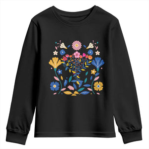 Hanukkah Floral Menorah Youth Sweatshirt Jewish Gift For Women TS12 Black Print Your Wear