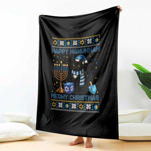 Hanukkah Cat Lover Gifts Throw Blanket Happy Hanukkah Meowy Christmas TS12 Print Your Wear