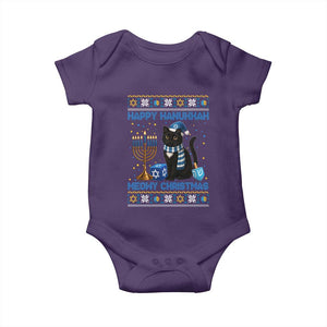 Hanukkah Cat Lover Gifts Baby Onesie Happy Hanukkah Meowy Christmas TS12 Purple Print Your Wear