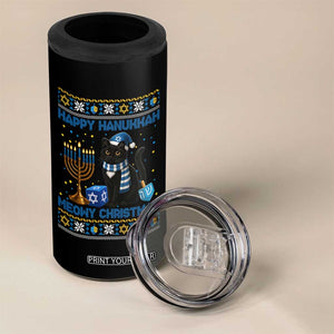 Hanukkah Cat Lover Gifts 4 in 1 Can Cooler Tumbler Happy Hanukkah Meowy Christmas TS12 Print Your Wear