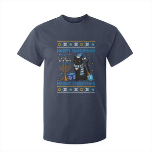 Hanukkah Cat Lover Gifts T Shirt For Kid Happy Hanukkah Meowy Christmas TS12 Navy Print Your Wear