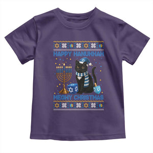 Hanukkah Cat Lover Gifts Toddler T Shirt Happy Hanukkah Meowy Christmas TS12 Purple Print Your Wear