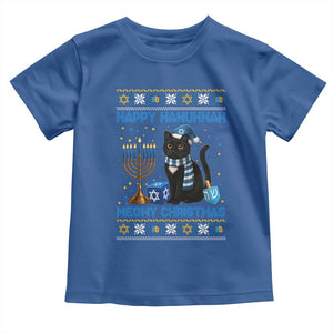 Hanukkah Cat Lover Gifts Toddler T Shirt Happy Hanukkah Meowy Christmas TS12 Royal Blue Print Your Wear