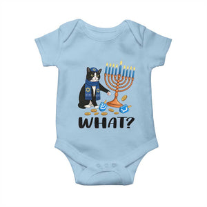 Funny Black Cat Chaos Hanukkah Menorah Gift Baby Onesie TS12 Light Blue Print Your Wear