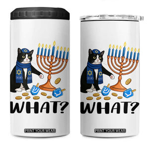 Funny Black Cat Chaos Hanukkah Menorah Gift 4 in 1 Can Cooler Tumbler TS12 One Size: 16 oz White Print Your Wear