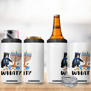 Funny Black Cat Chaos Hanukkah Menorah Gift 4 in 1 Can Cooler Tumbler TS12 Print Your Wear