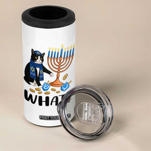 Funny Black Cat Chaos Hanukkah Menorah Gift 4 in 1 Can Cooler Tumbler TS12 Print Your Wear