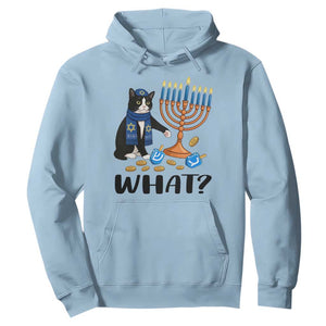 Funny Black Cat Chaos Hanukkah Menorah Gift Hoodie TS12 Light Blue Print Your Wear