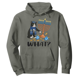 Funny Black Cat Chaos Hanukkah Menorah Gift Hoodie TS12 Military Green Print Your Wear
