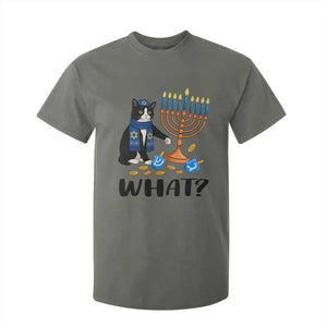 Funny Black Cat Chaos Hanukkah Menorah Gift T Shirt For Kid TS12 Military Green Print Your Wear
