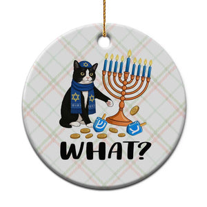 Funny Black Cat Chaos Hanukkah Menorah Gift Ceramic Ornament TS12 1pc Christmas Plaid Print Your Wear