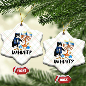 Funny Black Cat Chaos Hanukkah Menorah Gift Ceramic Ornament TS12 Print Your Wear