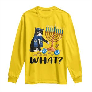 Funny Black Cat Chaos Hanukkah Menorah Gift Long Sleeve Shirt TS12 Daisy Print Your Wear