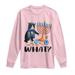 Funny Black Cat Chaos Hanukkah Menorah Gift Long Sleeve Shirt TS12 Light Pink Print Your Wear