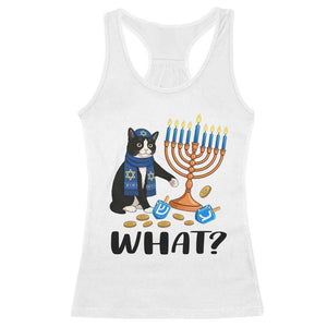 Funny Black Cat Chaos Hanukkah Menorah Gift Racerback Tank Top TS12 White Print Your Wear
