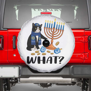 Funny Black Cat Chaos Hanukkah Menorah Gift Spare Tire Cover TS12 White Print Your Wear