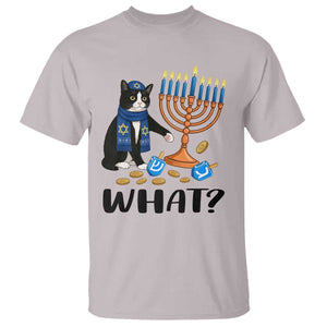 Funny Black Cat Chaos Hanukkah Menorah Gift T Shirt TS12 Ice Gray Print Your Wear