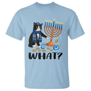 Funny Black Cat Chaos Hanukkah Menorah Gift T Shirt TS12 Light Blue Print Your Wear