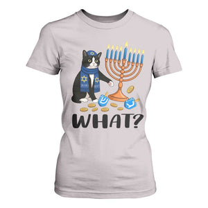 Funny Black Cat Chaos Hanukkah Menorah Gift T Shirt For Women TS12 Ice Gray Print Your Wear