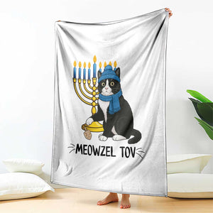 Meowzel Tov Throw Blanket Black Cat Playing Dreidel Menorah Hanukkah Gift TS12 Print Your Wear
